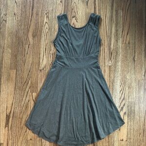 Prana Gray Sleeveless Fit and Flare Midi Dress